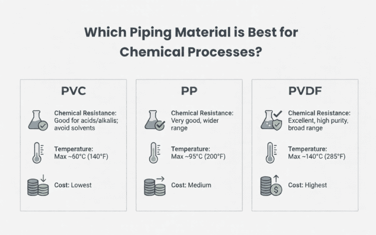 PVC vs PP vs PVDF: Which Piping Material is Best for Chemical Processes